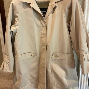 Vintage London Fog Light Beige Trench Coat with Button Pockets